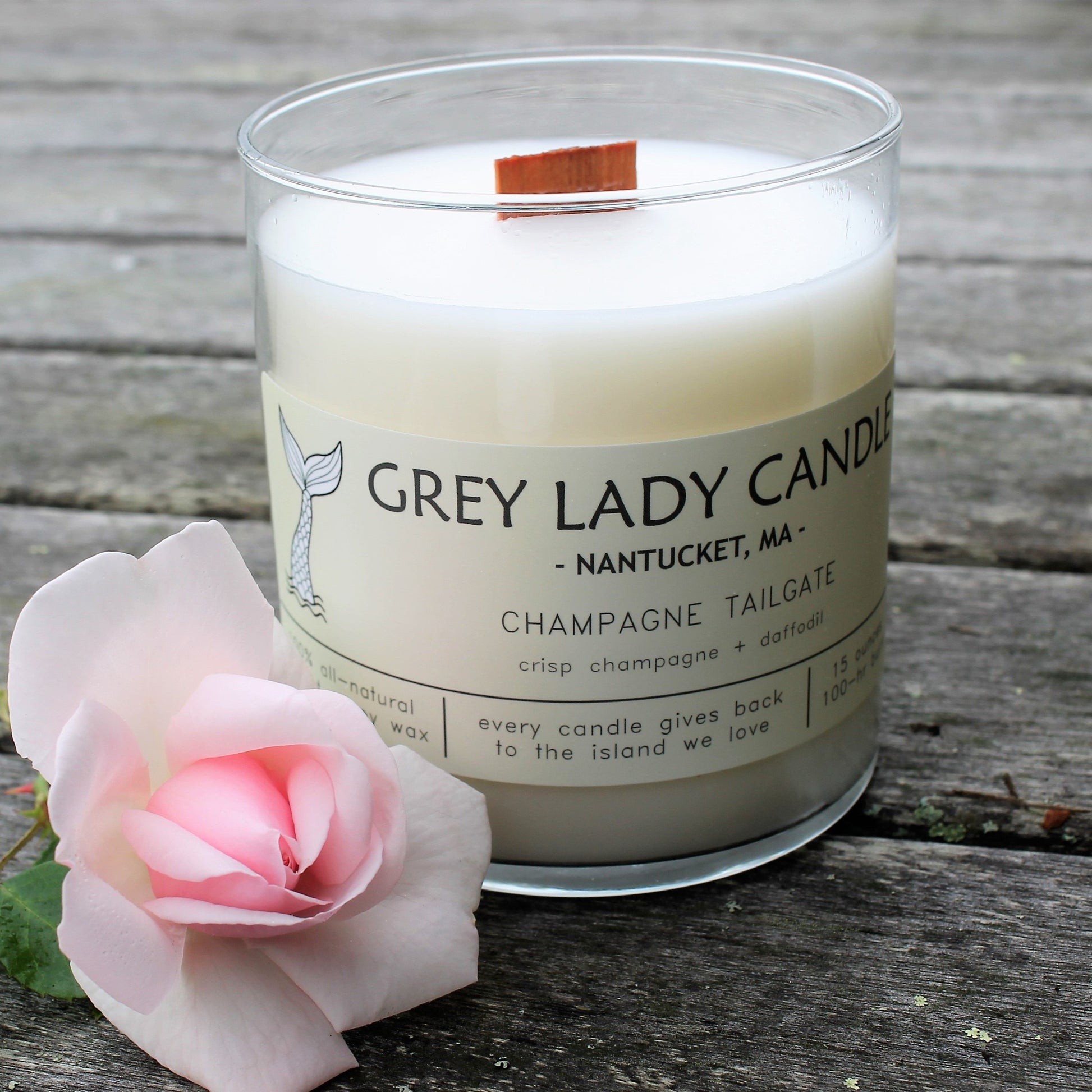 Grey Lady Candle - Nantucket, MA - Champagne Tailgate
