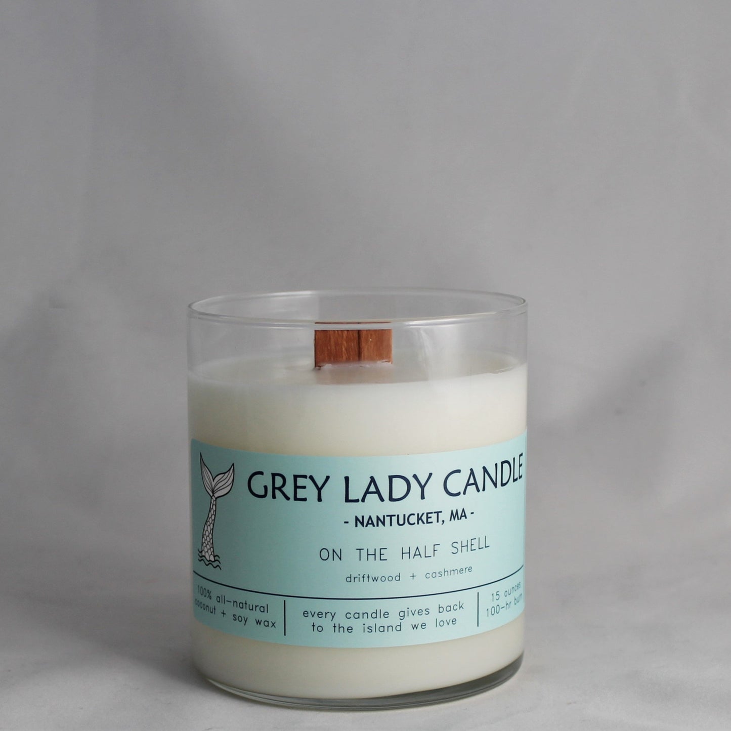 Grey Lady Candle - Nantucket, MA - On The Half Shell