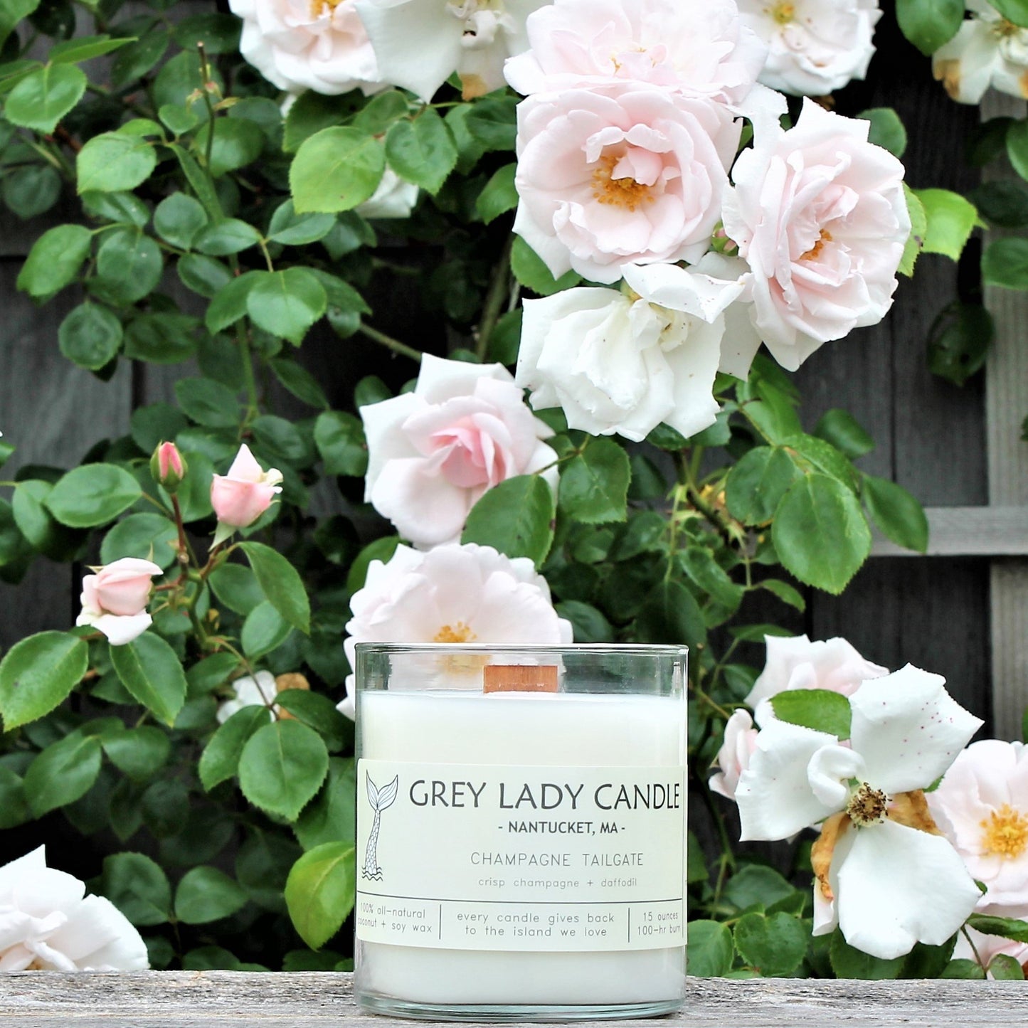 Grey Lady Candle - Nantucket, MA - Champagne Tailgate